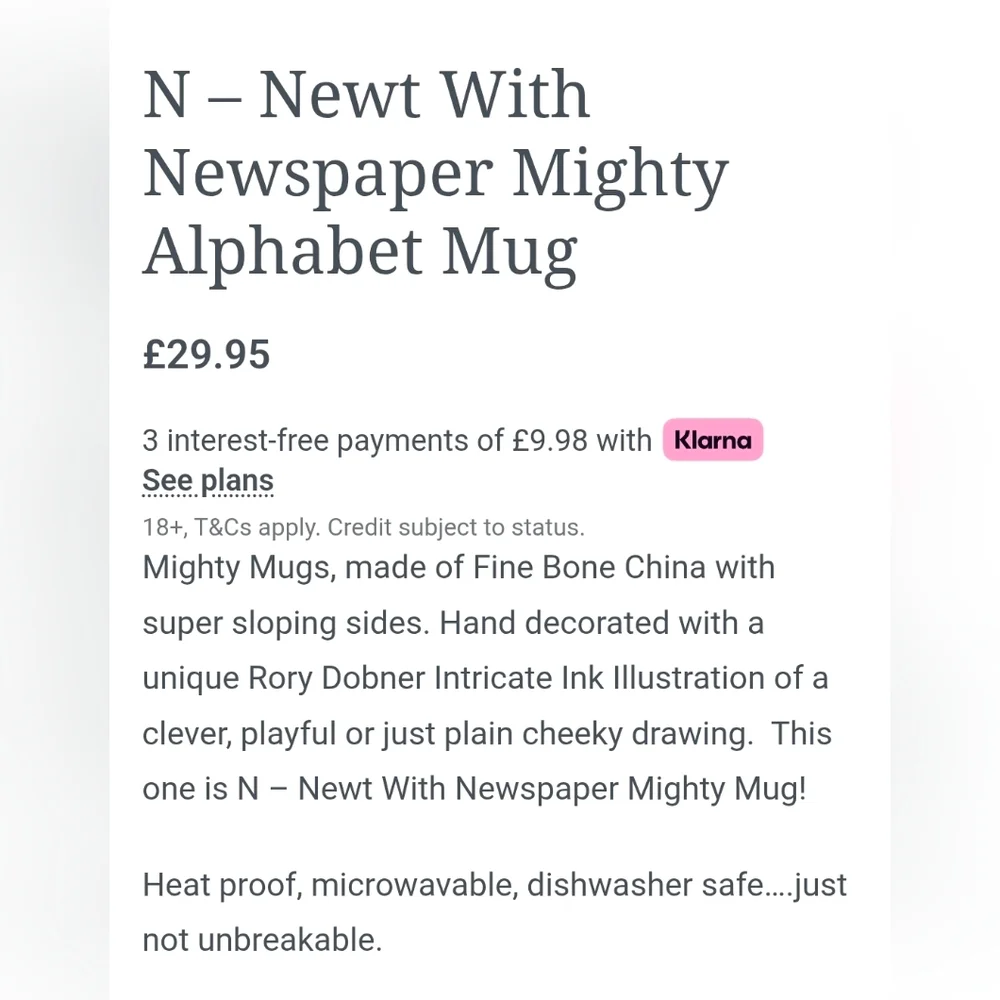 N-Newt With Newspaper Mighty Alphabet Mug